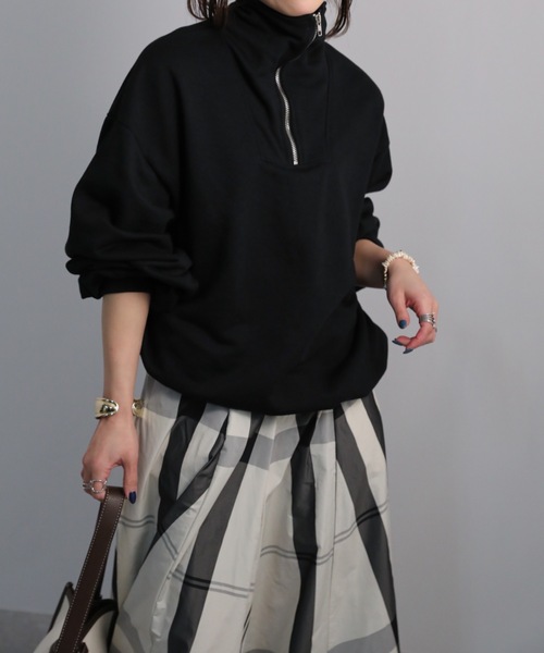 sakishimatokyo(サキシマトーキョー)の「【ZOZO限定】フロントZIPプルオーバー(スウェット・レディース・ブラック/グレー/アイボリー・FREE)」の11枚目の写真