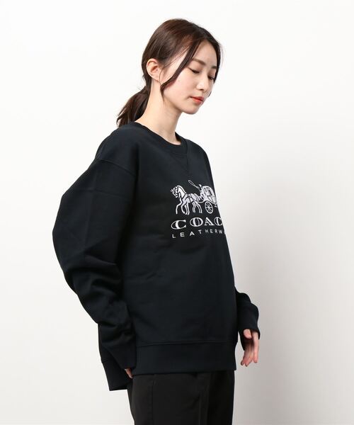 COACH（コーチ）の「エバーグリーン ホース アンド キャリッジ クルーネック スウェットシャツ オーガニック コットン（スウェット・レディース・ブラック系その他・SMALL/MEDIUM/X-SMALL）」の3枚目の写真