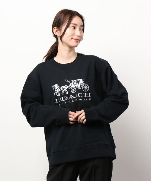 COACH（コーチ）の「エバーグリーン ホース アンド キャリッジ クルーネック スウェットシャツ オーガニック コットン（スウェット・レディース・ブラック系その他・SMALL/MEDIUM/X-SMALL）」の7枚目の写真