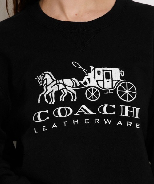 COACH（コーチ）の「エバーグリーン ホース アンド キャリッジ クルーネック スウェットシャツ オーガニック コットン（スウェット・レディース・ブラック系その他・SMALL/MEDIUM/X-SMALL）」の5枚目の写真