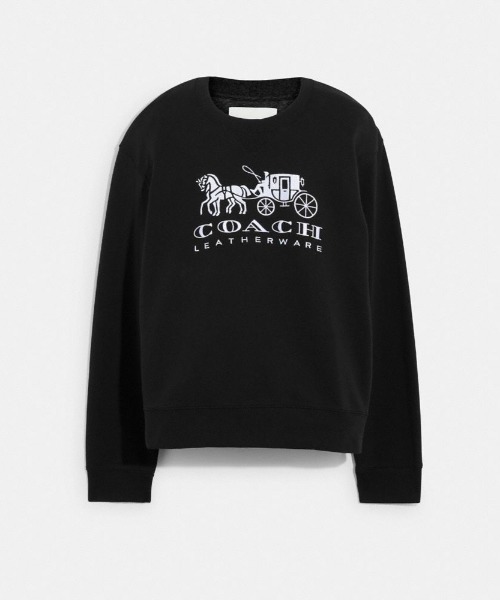 COACH（コーチ）の「エバーグリーン ホース アンド キャリッジ クルーネック スウェットシャツ オーガニック コットン（スウェット・レディース・ブラック系その他・SMALL/MEDIUM/X-SMALL）」の6枚目の写真