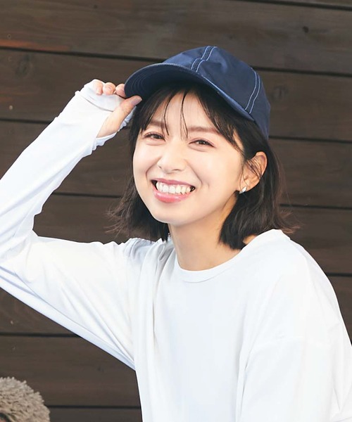 LAYMEE(レイミー)の「CAP / キャップ【ネルソン彩子 コラボレーション】(キャップ・レディース・ネイビー/テラコッタ・FREE)」の2枚目の写真