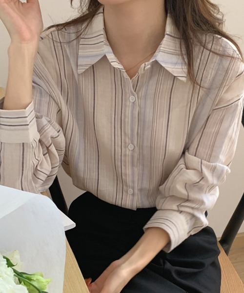 セール】レディース マルチカラーストライプシャツ（シャツ