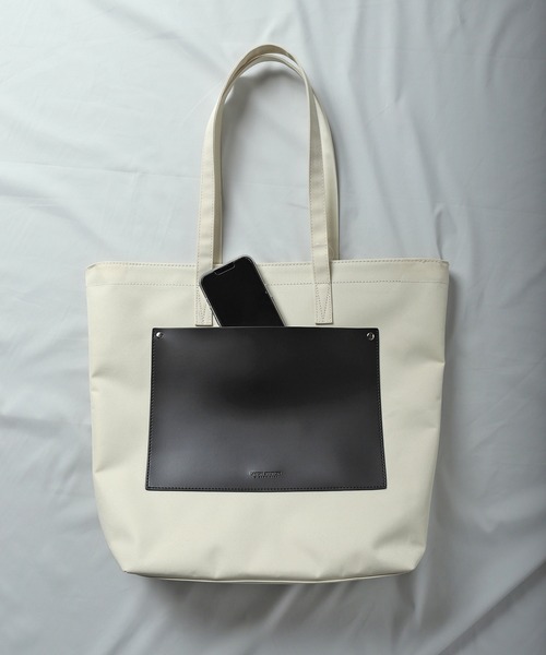 UNION STATION（ユニオンステーション）の「スクエアトートバッグ（トートバッグ・メンズ・ブラック/オフホワイト・FREE）」の6枚目の写真
