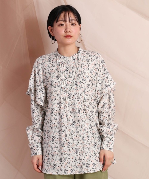 cepo(セポ)の「花柄フリルスリーブシャツ(シャツ/ブラウス・レディース・ブラック/オフホワイト・M)」の10枚目の写真