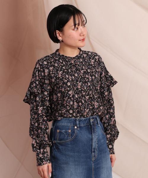 cepo(セポ)の「花柄フリルスリーブシャツ(シャツ/ブラウス・レディース・ブラック/オフホワイト・M)」の16枚目の写真
