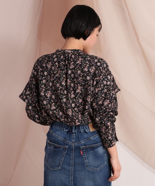 cepo(セポ)の「花柄フリルスリーブシャツ(シャツ/ブラウス・レディース・ブラック/オフホワイト・M)」の14枚目の写真