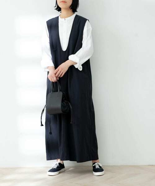 FORK&SPOON（フォークアンドスプーン）の「FORK&SPOON　Uネックワンピース（ワンピース・レディース・インディゴブルー/キャメル・ONE）」の15枚目の写真