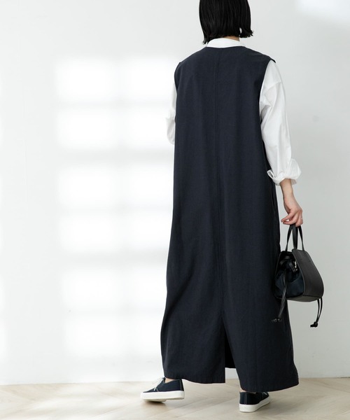 FORK&SPOON（フォークアンドスプーン）の「FORK&SPOON　Uネックワンピース（ワンピース・レディース・インディゴブルー/キャメル・ONE）」の13枚目の写真