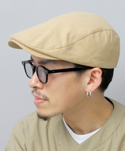 ReqHatter（レックハッター）の「<A.M.S.別注>  選べる5素材 スタンダードハンチング（コットン・合成皮革・ワッフル・ナイロン・スウェット）（ハンチング/ベレー帽・メンズ・ベージュ/ブラック/オフホワイト/サックスブルー/ブラック系その他/ブラック系その他2/ブラック系その他4/ブラック系その他3・FREE）」の7枚目の写真