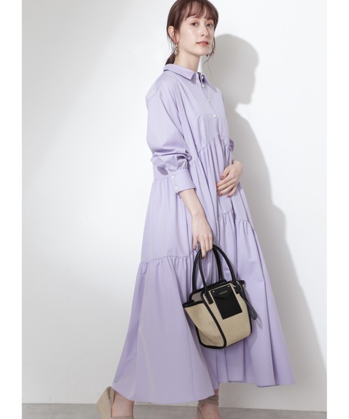 JILL STUART（ジルスチュアート）の「◆フィデルシャツワンピース（シャツワンピース・レディース・パープル/ホワイト・0/2）」の2枚目の写真