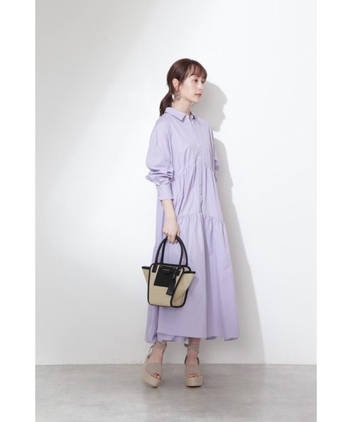JILL STUART（ジルスチュアート）の「◆フィデルシャツワンピース（シャツワンピース・レディース・パープル/ホワイト・0/2）」の9枚目の写真