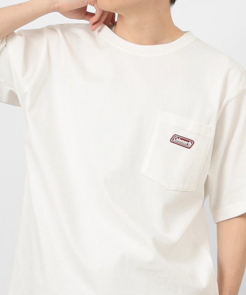 COLEMAN（コールマン）の「【Coleman/コールマン】 ルーズシルエット シリコンワッペン付 ポケット付Tシャツ/ ポケT（Tシャツ/カットソー・メンズ・ホワイト/ブラック・M/L/XL）」の5枚目の写真