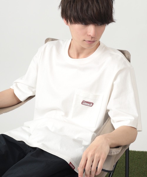 COLEMAN（コールマン）の「【Coleman/コールマン】 ルーズシルエット シリコンワッペン付 ポケット付Tシャツ/ ポケT（Tシャツ/カットソー・メンズ・ホワイト/ブラック・M/L/XL）」の13枚目の写真