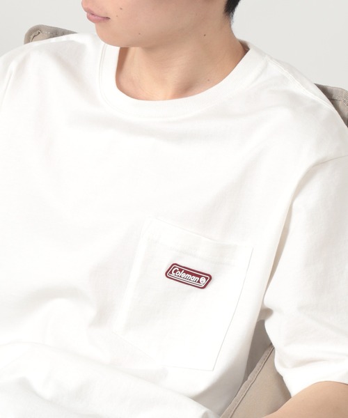 COLEMAN（コールマン）の「【Coleman/コールマン】 ルーズシルエット シリコンワッペン付 ポケット付Tシャツ/ ポケT（Tシャツ/カットソー・メンズ・ホワイト/ブラック・M/L/XL）」の15枚目の写真