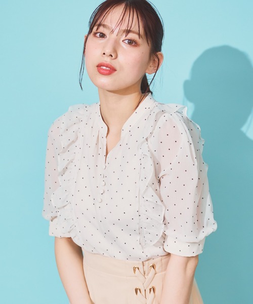 NOELA(ノエラ)の「パフフリルブラウス(シャツ/ブラウス・レディース・その他2/ピンク/オフホワイト/その他1・フリー)」の5枚目の写真