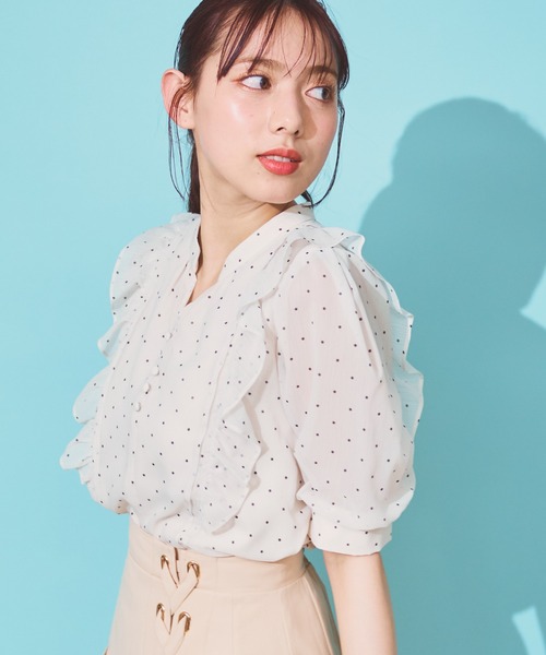 NOELA(ノエラ)の「パフフリルブラウス(シャツ/ブラウス・レディース・その他2/ピンク/オフホワイト/その他1・フリー)」の6枚目の写真