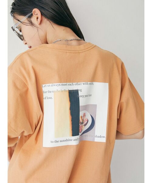 MURUA（ムルーア）の「ブロックフォトTシャツ（Tシャツ/カットソー・レディース・ダークグレー/オレンジ/ホワイト・FREE）」の20枚目の写真