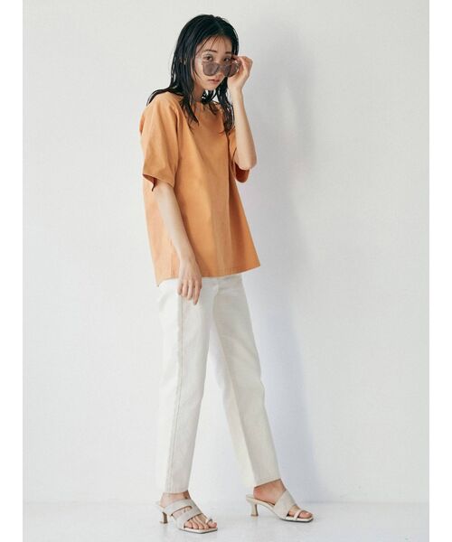 MURUA（ムルーア）の「ブロックフォトTシャツ（Tシャツ/カットソー・レディース・ダークグレー/オレンジ/ホワイト・FREE）」の22枚目の写真