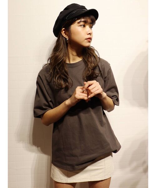 MURUA（ムルーア）の「ブロックフォトTシャツ（Tシャツ/カットソー・レディース・ダークグレー/オレンジ/ホワイト・FREE）」の5枚目の写真