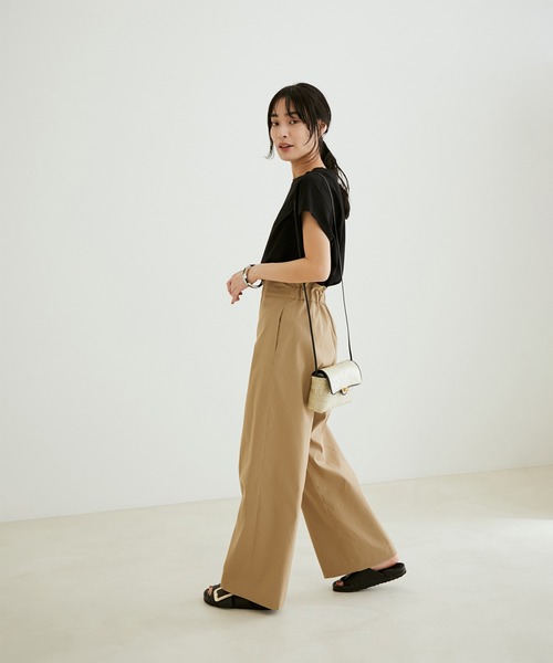 COTTO(コトゥー)の「【COTTO(コトゥー)】レザーコンビショルダーかごバッグ(ショルダーバッグ・レディース・ブラック/ブラウン・FREE)」の9枚目の写真