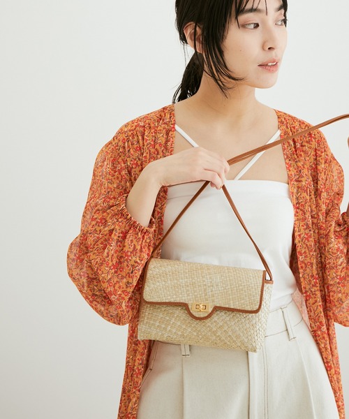 COTTO(コトゥー)の「【COTTO(コトゥー)】レザーコンビショルダーかごバッグ(ショルダーバッグ・レディース・ブラック/ブラウン・FREE)」の10枚目の写真