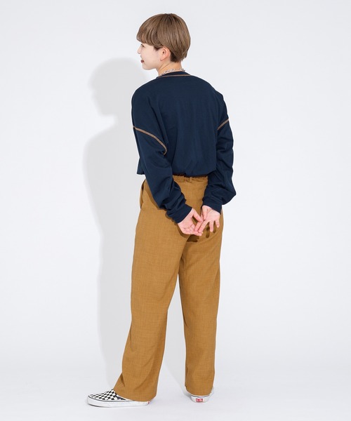 kutir（クティール）の「【セットアップ可】リネンライクストレートパンツ（その他パンツ・レディース・ブルーグレー/キャメル/スモークピンク/ライトグリーン/アイボリー/ブラウン・SMALL/MEDIUM/LARGE）」の14枚目の写真