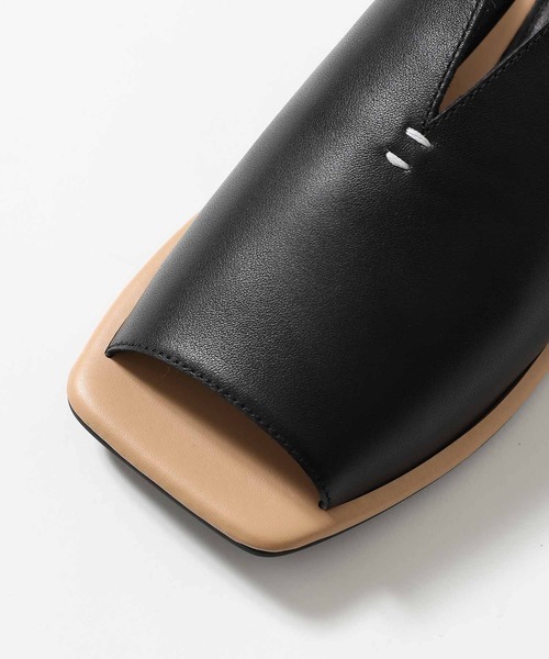 ADAM ET ROPE'（アダムエロペ）の「【CESSE】スクエアトゥ バイカラー レザーサンダル（サンダル・メンズ・ブラック・41/42/43）」の6枚目の写真