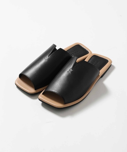 ADAM ET ROPE'（アダムエロペ）の「【CESSE】スクエアトゥ バイカラー レザーサンダル（サンダル・メンズ・ブラック・41/42/43）」の7枚目の写真