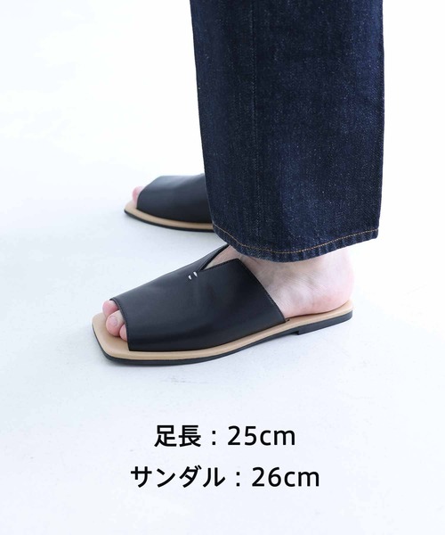 ADAM ET ROPE'（アダムエロペ）の「【CESSE】スクエアトゥ バイカラー レザーサンダル（サンダル・メンズ・ブラック・41/42/43）」の8枚目の写真