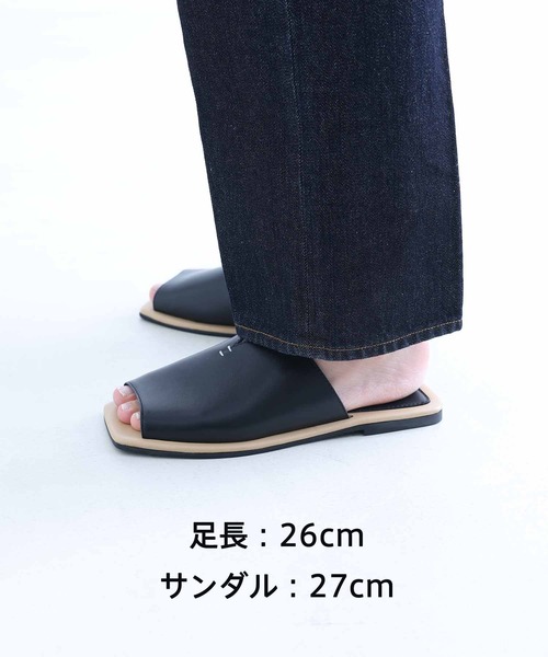 ADAM ET ROPE'（アダムエロペ）の「【CESSE】スクエアトゥ バイカラー レザーサンダル（サンダル・メンズ・ブラック・41/42/43）」の9枚目の写真