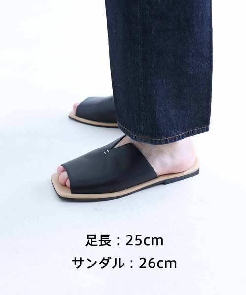 ADAM ET ROPE'（アダムエロペ）の「【CESSE】スクエアトゥ バイカラー レザーサンダル（サンダル・メンズ・ブラック・41/42/43）」の11枚目の写真