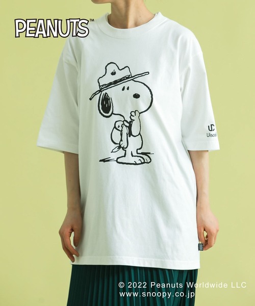 Uiscel（ユイセル）の「『PEANUTS(ピーナッツ)』オリジナルプリント USAコットンTシャツ A（Tシャツ/カットソー・メンズ・ホワイト/ブラック・MEDIUM/LARGE）」の17枚目の写真