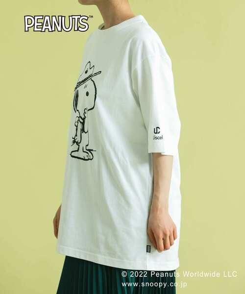 Uiscel（ユイセル）の「『PEANUTS(ピーナッツ)』オリジナルプリント USAコットンTシャツ A（Tシャツ/カットソー・メンズ・ホワイト/ブラック・MEDIUM/LARGE）」の19枚目の写真