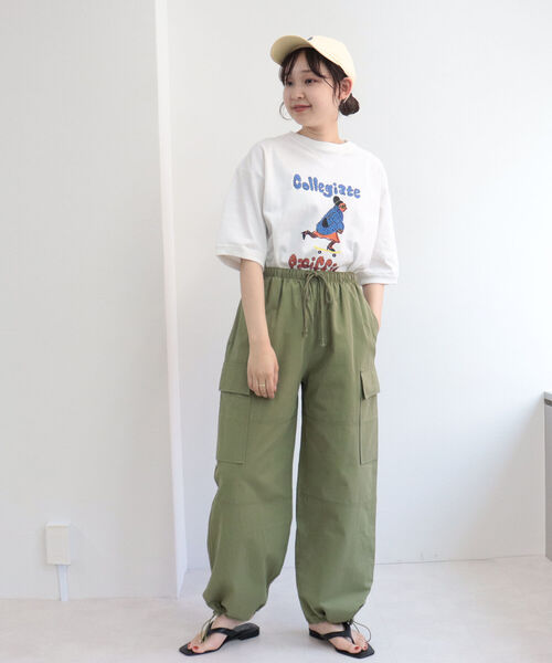 FREDY&GLOSTER(フレディアンドグロスター)の「【Collegiate Pacific/カレッジエイトパシフィック】V Gazette Half Sleeve TEE(Tシャツ/カットソー・レディース・ベージュ/ネイビー/オフホワイト・MEDIUM)」の5枚目の写真