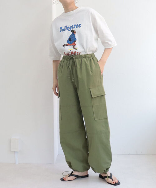 FREDY&GLOSTER(フレディアンドグロスター)の「【Collegiate Pacific/カレッジエイトパシフィック】V Gazette Half Sleeve TEE(Tシャツ/カットソー・レディース・ベージュ/ネイビー/オフホワイト・MEDIUM)」の6枚目の写真