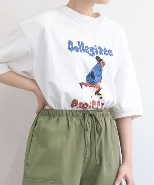 FREDY&GLOSTER(フレディアンドグロスター)の「【Collegiate Pacific/カレッジエイトパシフィック】V Gazette Half Sleeve TEE(Tシャツ/カットソー・レディース・ベージュ/ネイビー/オフホワイト・MEDIUM)」の16枚目の写真