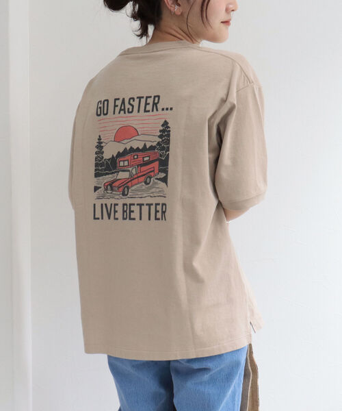 FREDY&GLOSTER(フレディアンドグロスター)の「【Collegiate Pacific/カレッジエイトパシフィック】V Gazette Half Sleeve TEE(Tシャツ/カットソー・レディース・ベージュ/ネイビー/オフホワイト・MEDIUM)」の9枚目の写真