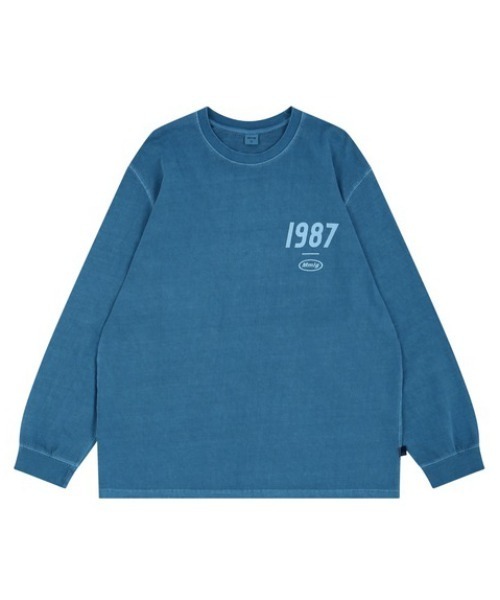 87mm（87mm）の「【87MM / Mmlg】19MG LSV-T (OVERDYE) /  パルチムエムエム MMLG 19MG ワンポイントロゴ ロングスリーブTシャツ (オーバーダイ)（Tシャツ/カットソー・レディース・チャコールグレー/ブルー・LARGE/SMALL/MEDIUM）」の2枚目の写真
