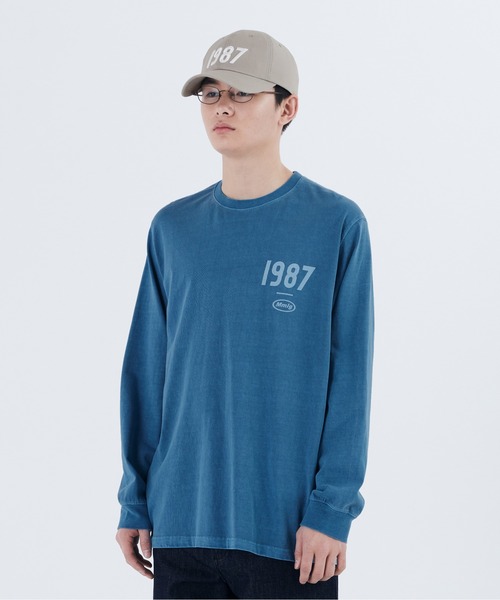 87mm（87mm）の「【87MM / Mmlg】19MG LSV-T (OVERDYE) /  パルチムエムエム MMLG 19MG ワンポイントロゴ ロングスリーブTシャツ (オーバーダイ)（Tシャツ/カットソー・レディース・チャコールグレー/ブルー・LARGE/SMALL/MEDIUM）」の3枚目の写真