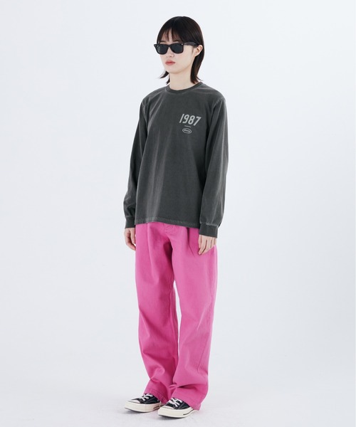 87mm（87mm）の「【87MM / Mmlg】19MG LSV-T (OVERDYE) /  パルチムエムエム MMLG 19MG ワンポイントロゴ ロングスリーブTシャツ (オーバーダイ)（Tシャツ/カットソー・レディース・チャコールグレー/ブルー・LARGE/SMALL/MEDIUM）」の9枚目の写真