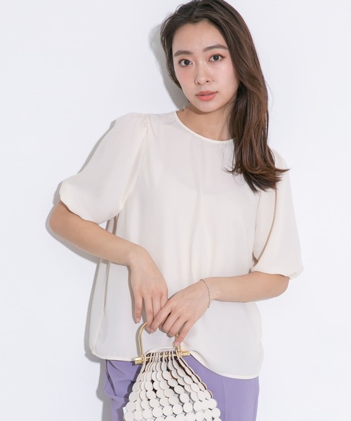 『WEB限定』ウォッシャブルパフスリーブブラウス