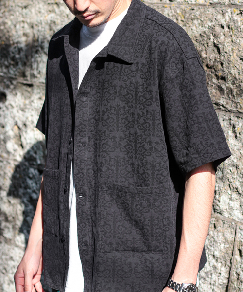 JOURNAL STANDARD(ジャーナルスタンダード)の「ジャガード CPOシャツ(シャツ/ブラウス・メンズ・ブラック/ネイビー/グリーン・MEDIUM/LARGE)」の2枚目の写真