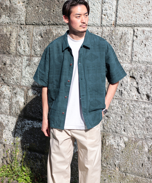JOURNAL STANDARD(ジャーナルスタンダード)の「ジャガード CPOシャツ(シャツ/ブラウス・メンズ・ブラック/ネイビー/グリーン・MEDIUM/LARGE)」の11枚目の写真