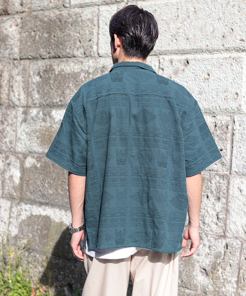 JOURNAL STANDARD(ジャーナルスタンダード)の「ジャガード CPOシャツ(シャツ/ブラウス・メンズ・ブラック/ネイビー/グリーン・MEDIUM/LARGE)」の12枚目の写真