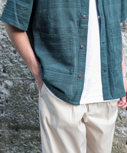 JOURNAL STANDARD(ジャーナルスタンダード)の「ジャガード CPOシャツ(シャツ/ブラウス・メンズ・ブラック/ネイビー/グリーン・MEDIUM/LARGE)」の14枚目の写真