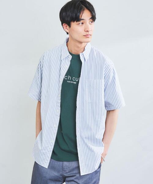 coen(コーエン)の「ストライプレギュラー半袖シャツ(シャツ/ブラウス・メンズ・ネイビー/グレー・SMALL/MEDIUM/LARGE/X-LARGE)」の9枚目の写真