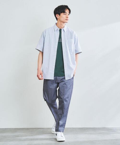 coen(コーエン)の「ストライプレギュラー半袖シャツ(シャツ/ブラウス・メンズ・ネイビー/グレー・SMALL/MEDIUM/LARGE/X-LARGE)」の10枚目の写真