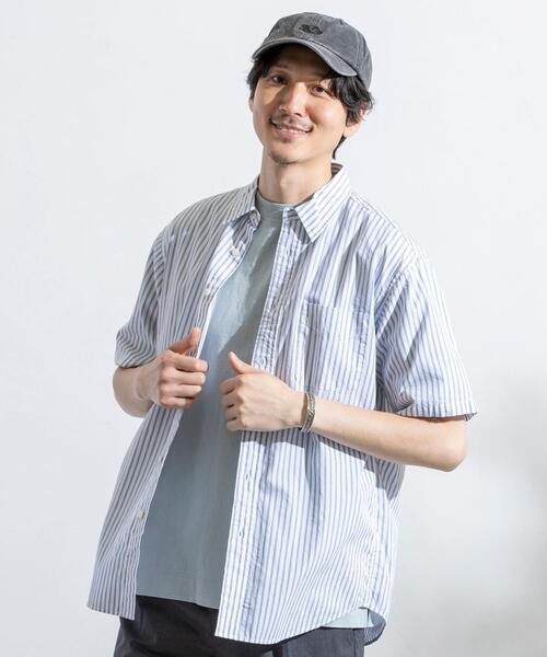 coen(コーエン)の「ストライプレギュラー半袖シャツ(シャツ/ブラウス・メンズ・ネイビー/グレー・SMALL/MEDIUM/LARGE/X-LARGE)」の11枚目の写真