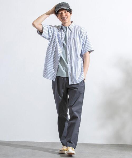 coen(コーエン)の「ストライプレギュラー半袖シャツ(シャツ/ブラウス・メンズ・ネイビー/グレー・SMALL/MEDIUM/LARGE/X-LARGE)」の12枚目の写真